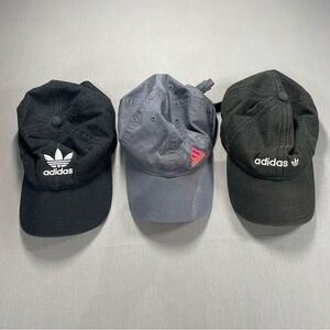 SET of 3 Adidas Baseball Caps/Hats - Adjustable, Trefoil Branded, Need Cleaning